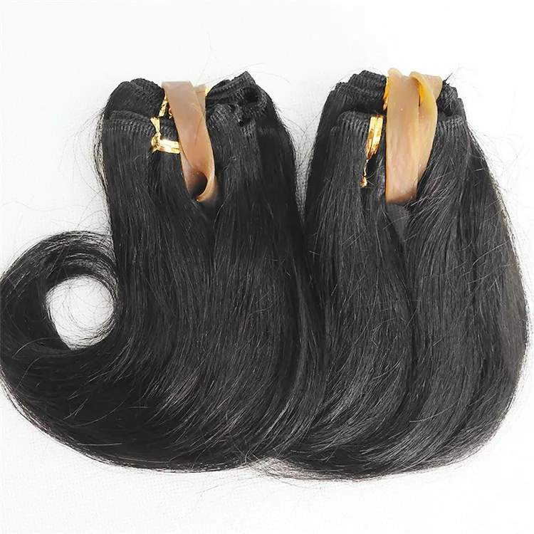 Popular Virgin Brazilian Short Human Hair Weave Black Color and Two Tone Color 8 inch Hair Extensions