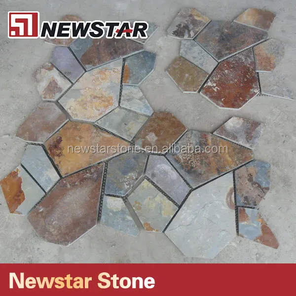 Newstar irregular shaped paver patio slate tiles pattern outdoor tile