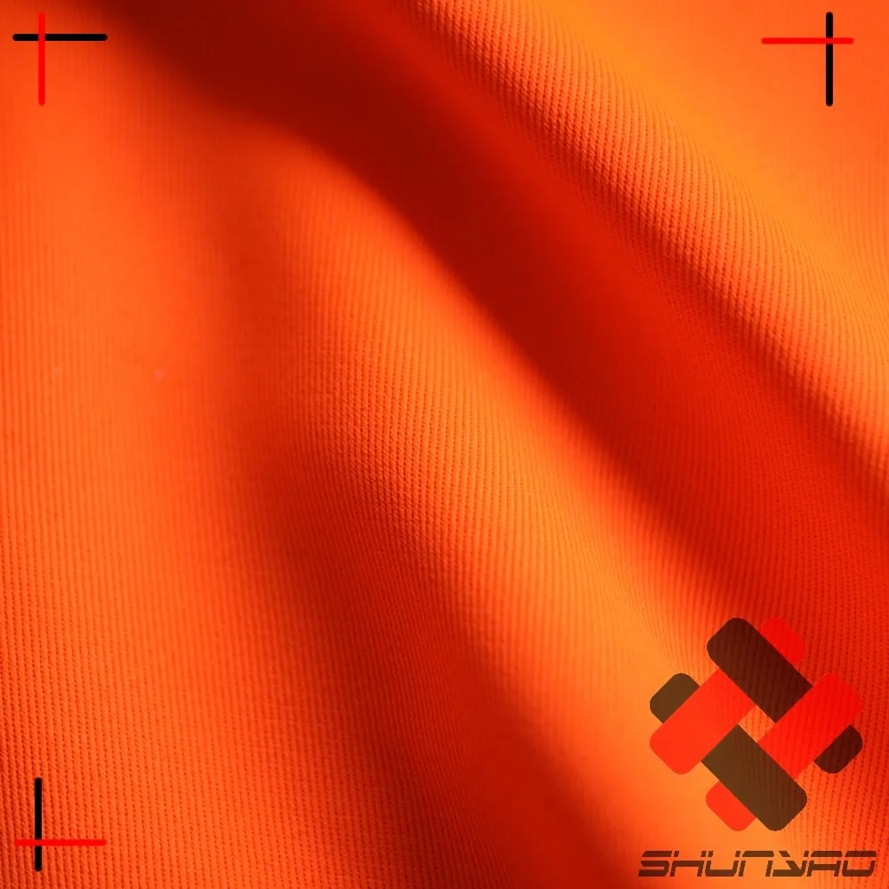 
orange reflective twill gabardine fabric for workwear 