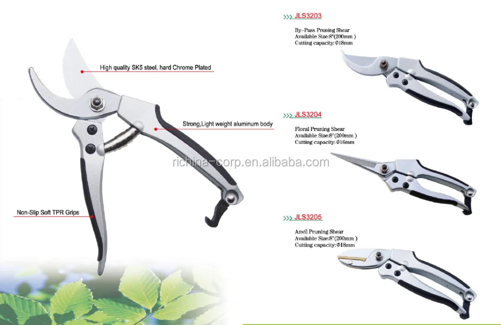SK5 steel head, aluminum body, Garden Pruning Shear plow shear