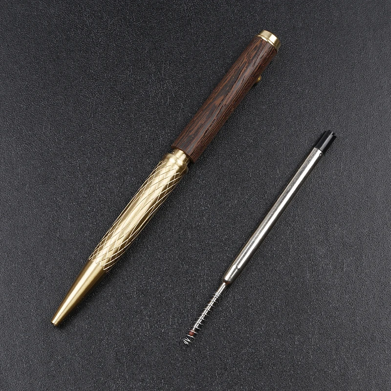 High end wooden pen no oxidation brass no ink leak brass and wood ball pen fast delivery