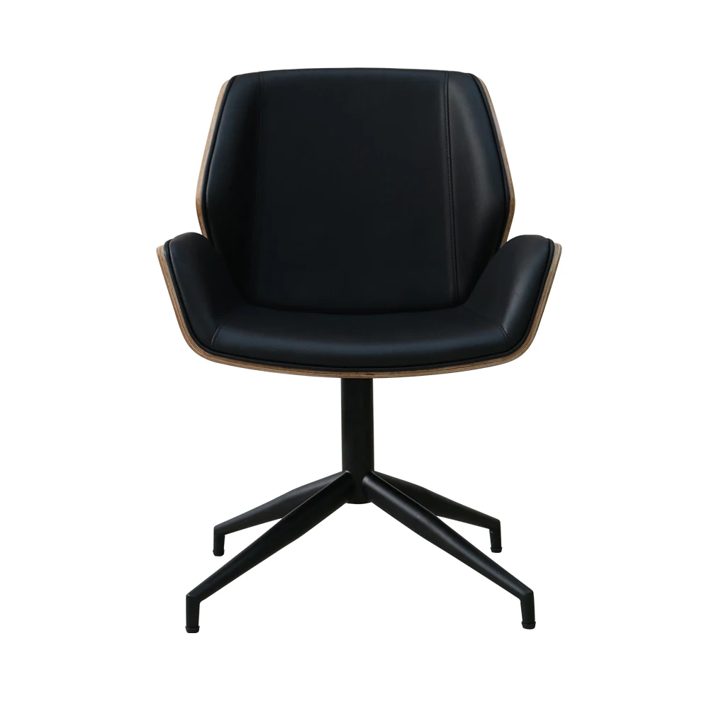 HE340 Modern design low back armless bent wood leather cafe office task chair