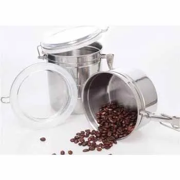4inch sets stainless steel food storage seal container/jar/box/canister with clip lid