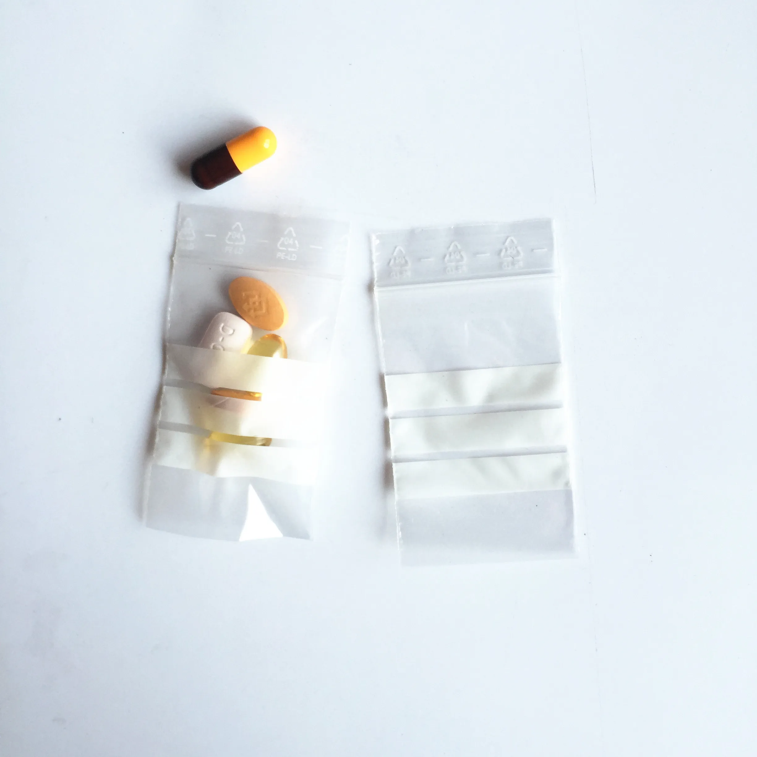 Drug Envelope Zip Locked bag Drug And Pills bags HDPE Plastic Zip Lock Bags