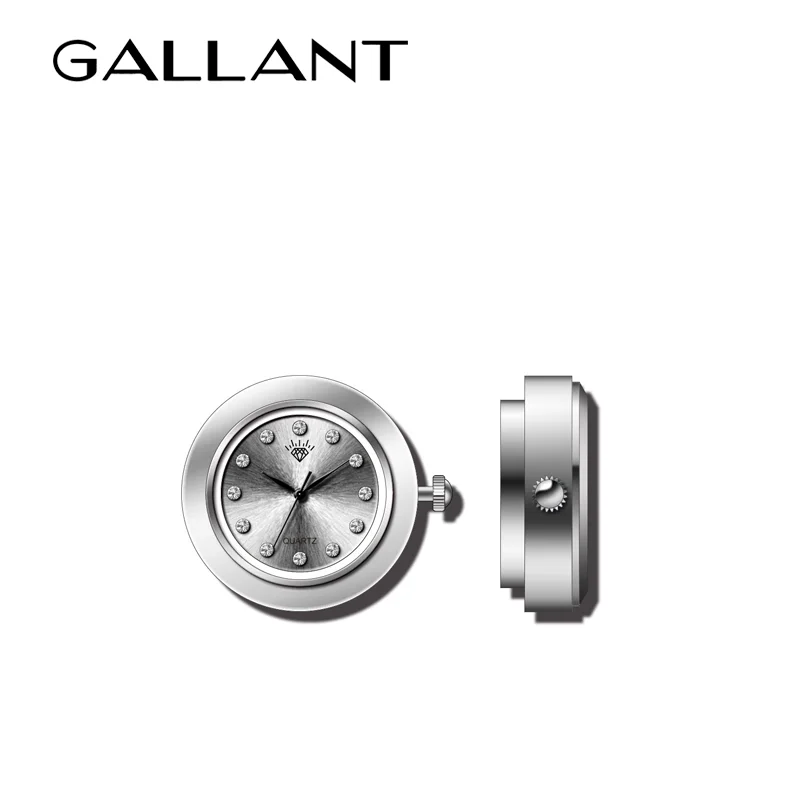 Japan movt stainless steel back mini clock insert