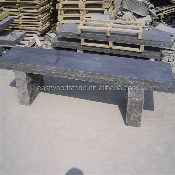 
Stone bench with back 