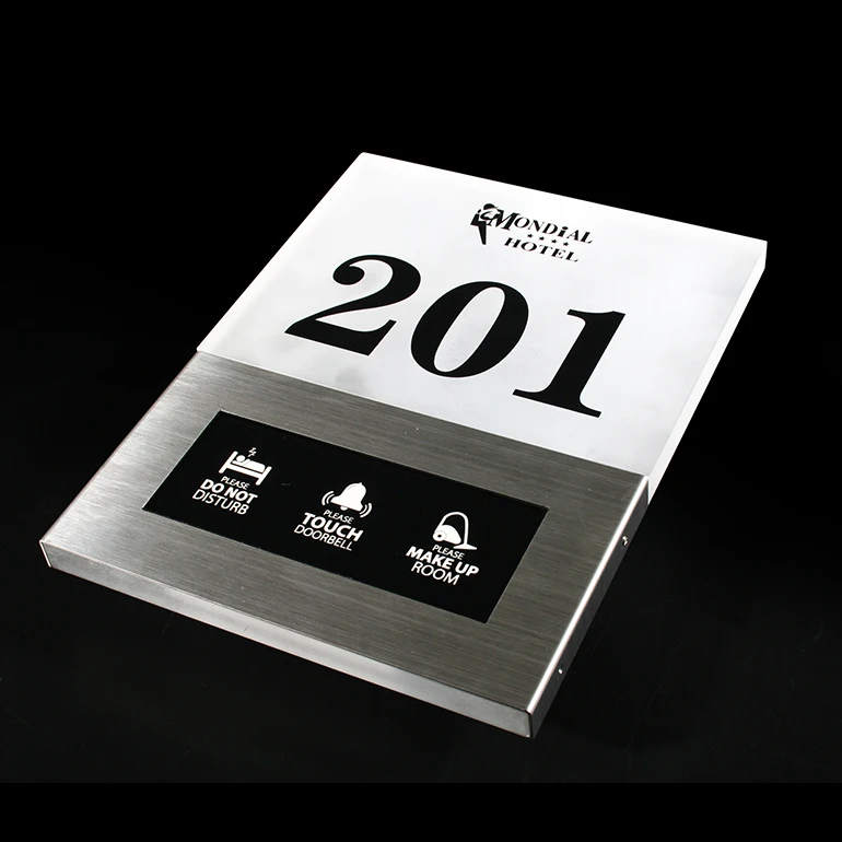 New Design Hotel Outside Room Led Number Logo Matte Acrylic Doorplate