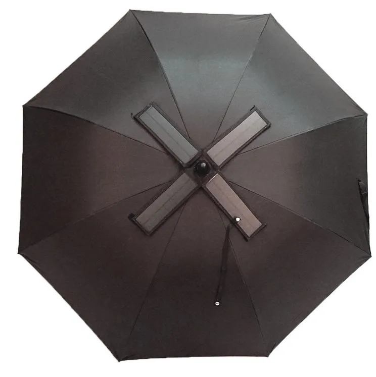 Solar umbrella fan solar charged umbrella with logo printing