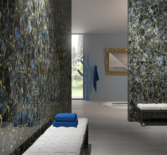 Natural Semi-precious translucent labradorite countertops