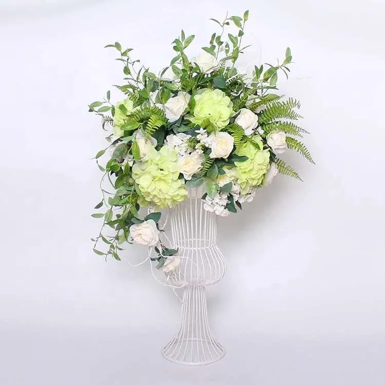 Iron white gold colors  wedding party event decorations table centerpiece flower stand
