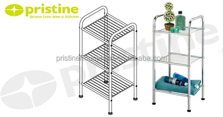 SALE home wholesale Taiwan household storage furniture Bathroom 3 tier wire meta storage racks