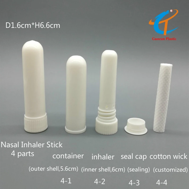 OEM blank Aroma nose flavored vapor inhaler with cotton filler stick