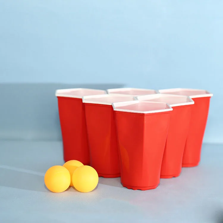 16oz square pp disposable plastic party cup red beer pong cups