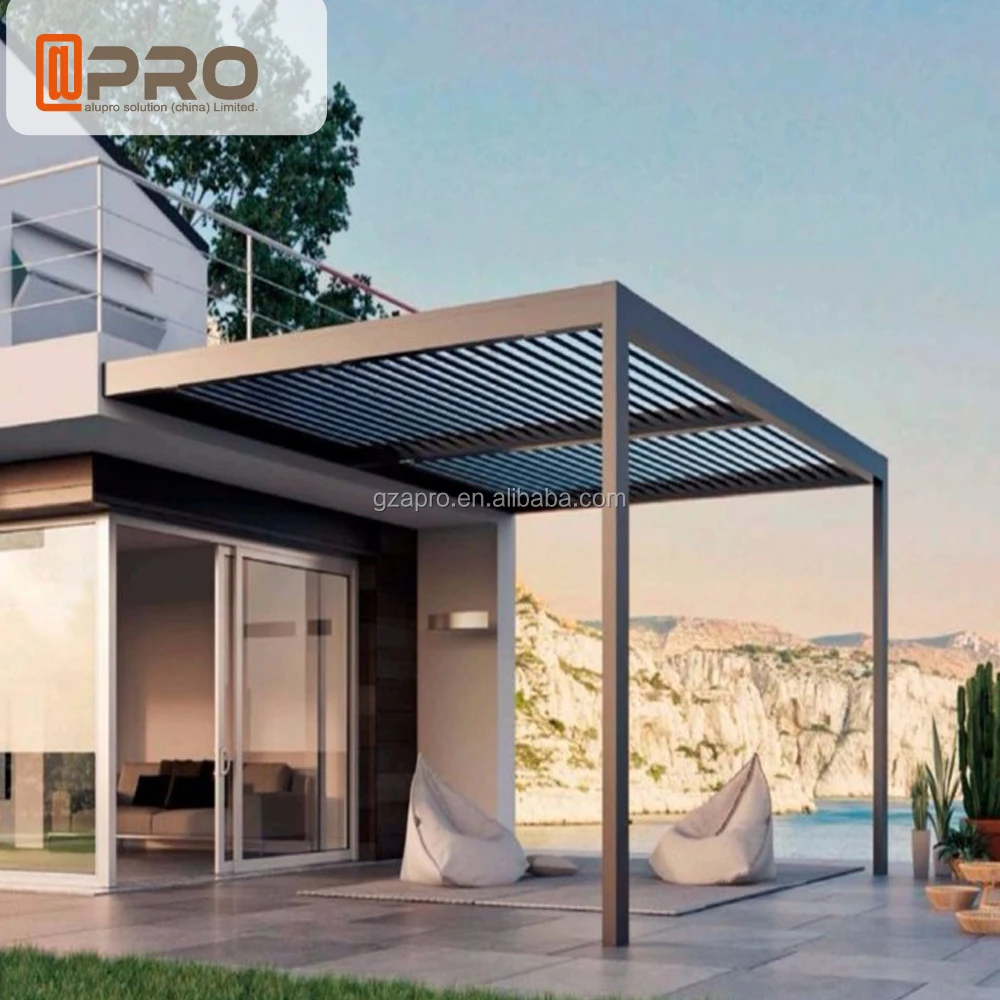 
Bespoke Outdoor Modern Square Tube Garden Terrace Patio Gazebo Folding Louver Side Blinds Bioclimatic aluminum gazebo pergola 