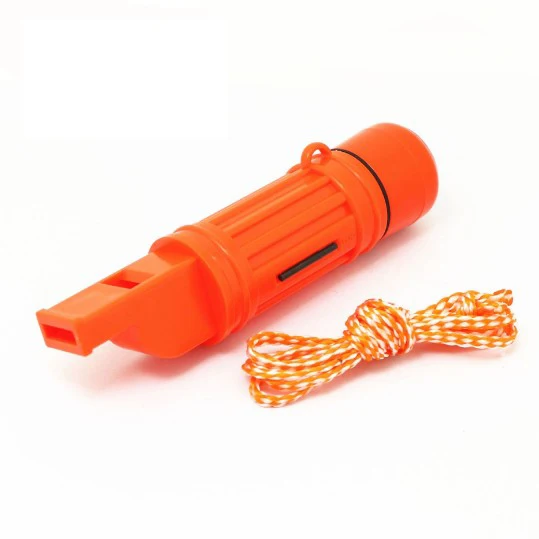 Wholesale Multi-function Orange Whistle 5 IN 1 Survival Whistle