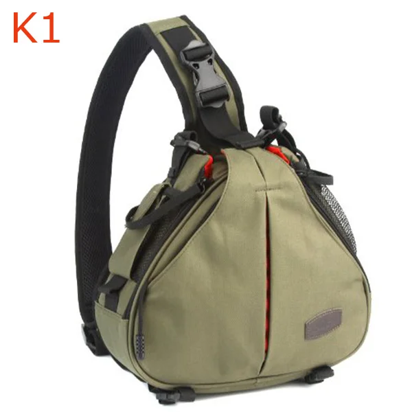 
K1 Professional Waterproof Shoulder Camera Case Triangle Outdoor Travel Photographic Carry Bags Army Green 