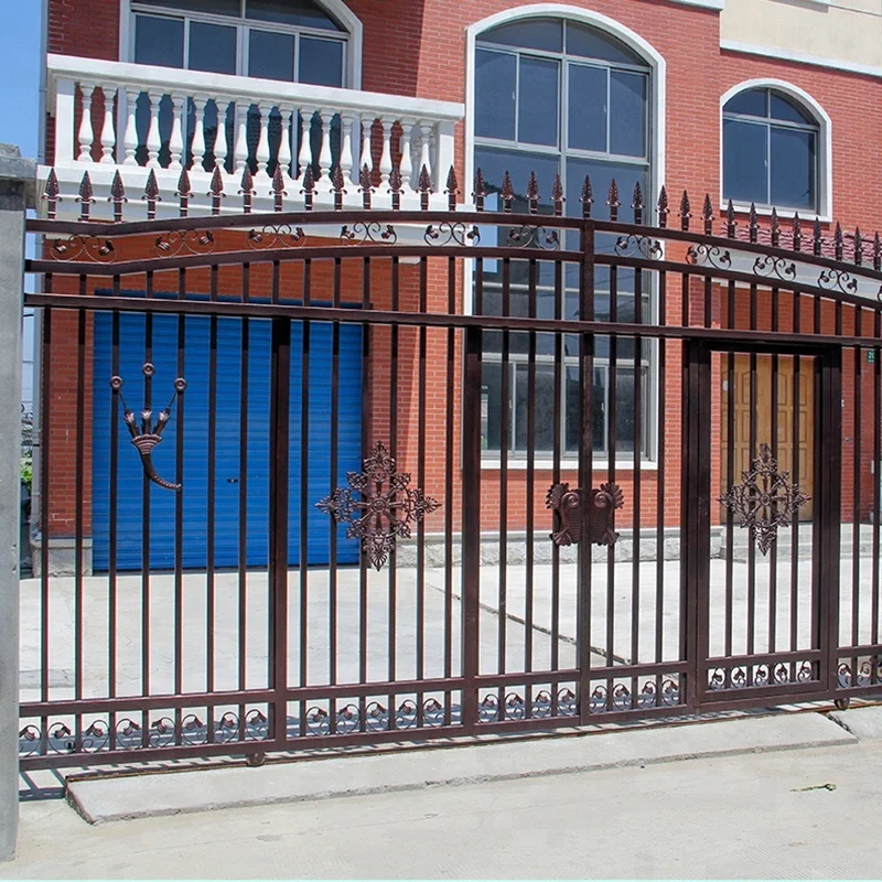China supplier cheap wrought iron main gate designs home high quality sliding gate for sale