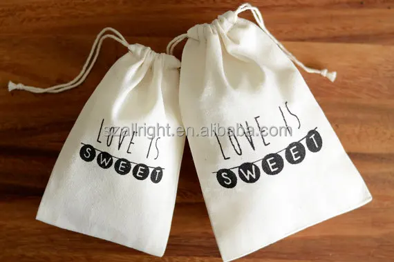 Muslin cotton drawstring bag pouch