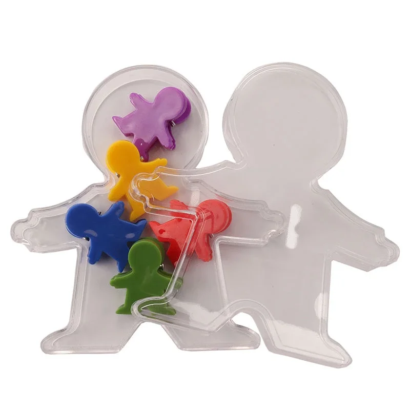 Cute magnet clips humanoid colorful cartoon holder for office stationery