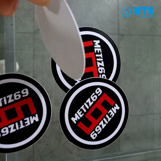 Custom Printed Waterproof Die Cut Logo Adhesive Vinyl PVC Sticker, Custom Adhesive Sticker Printing