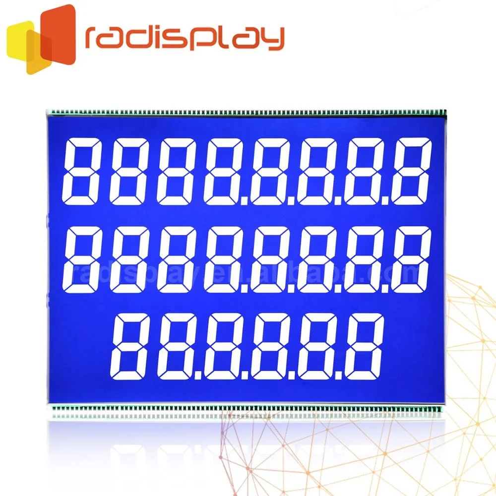 
7 Segment 776 /886 Negative Blue VA Fuel Dispenser STN TN Lcd Display 
