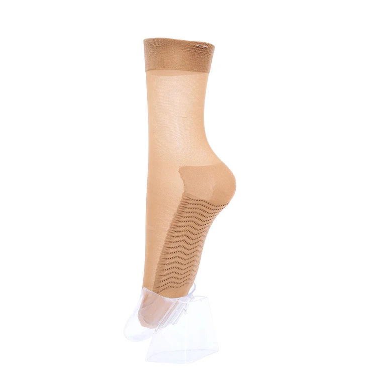 China factory transparent thin nude nylon foot massage ankle socks women