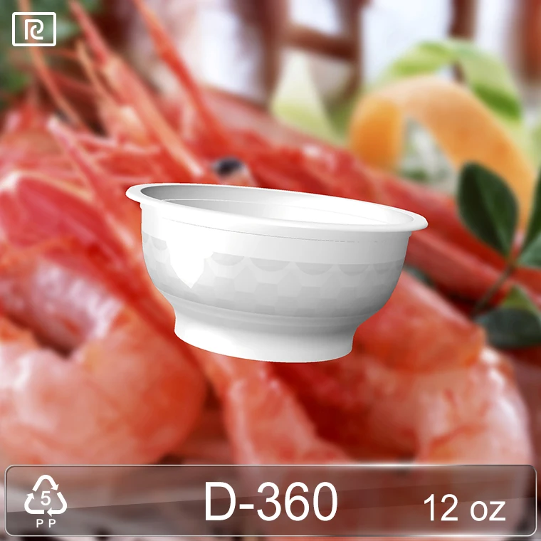 KL01 12/15/24/36oz white clear transparent disposable custom printed - plastic PP container salad bowl with lid