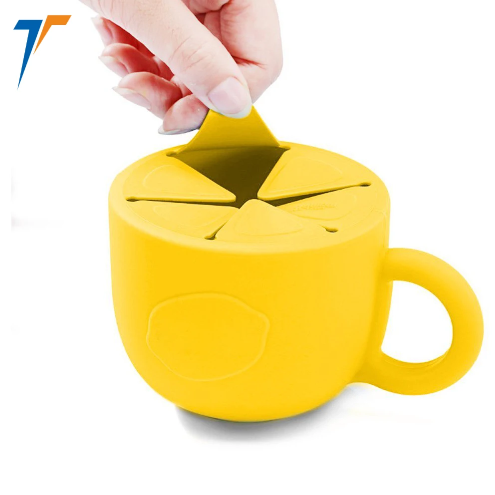 
soft Baby Cereal Dispenser no spill Food Snack Storage Container silicone snack cup 