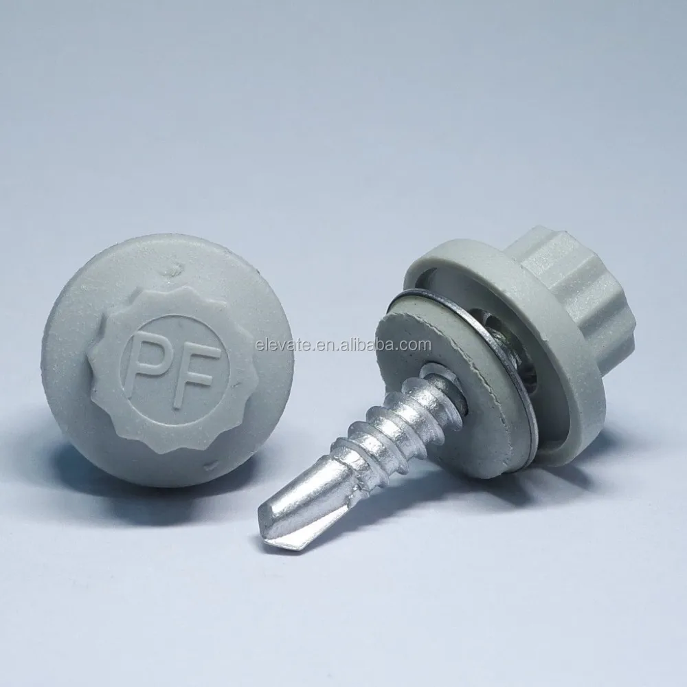 Powder Painted Head Indented Hex Flange Washer Head EPDM Washer BSD Thread No.1 Reduce Point Self Drilling Screw