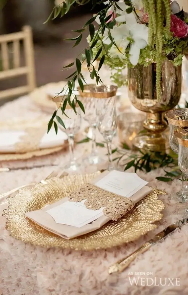 high quality gold leaf charger plates silver leaf charger plates 13inch round for wedding and party
