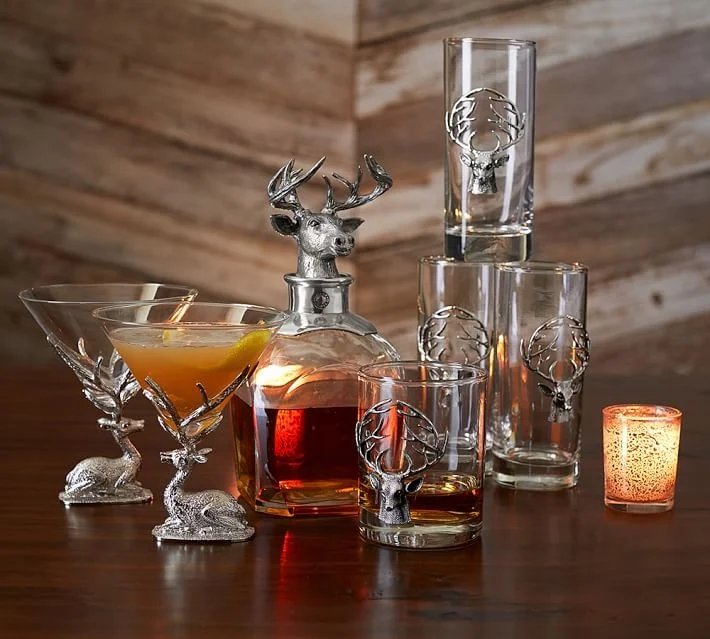 
BUCK WHISKY GLASSES STAG DOUBLE OLD FASHIONED GLASS 