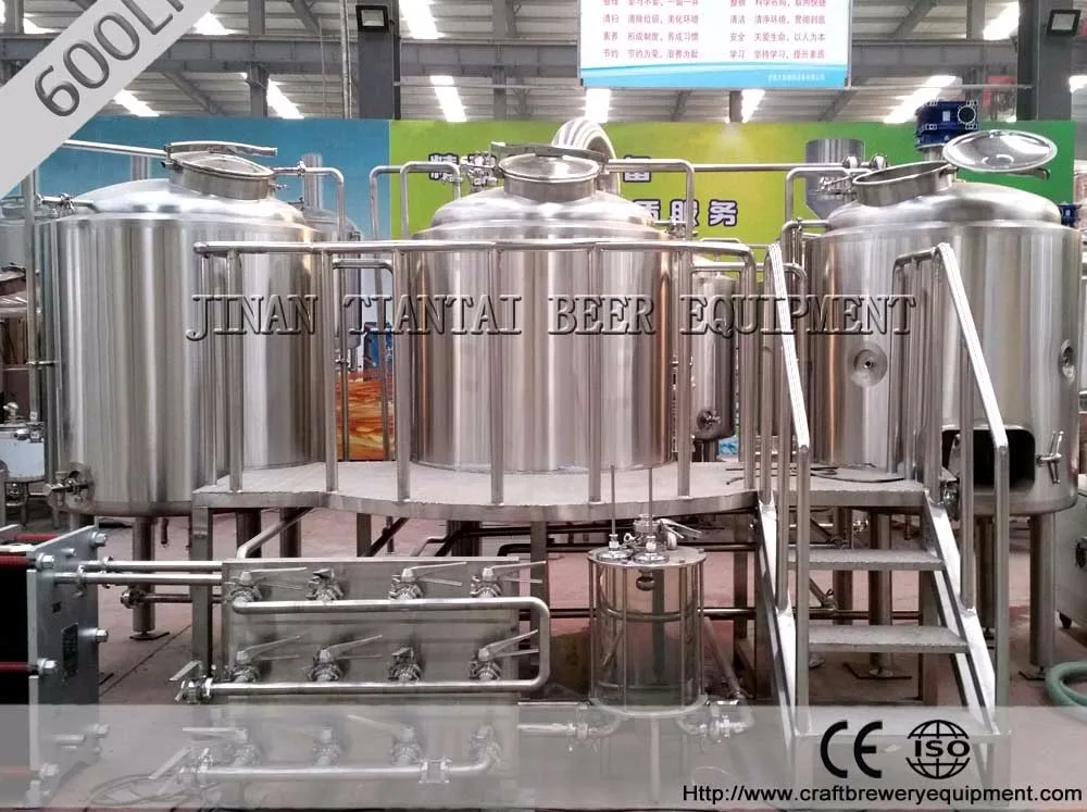 Tiantai 600L 6HL 5BBL stainless steel steam two vessel semiauto micro brewery equipment uk