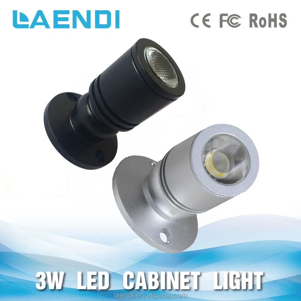 50/60Hz ac 100-240v diameter 20mm 3w cabinet showcase battery operated mini led spotlight