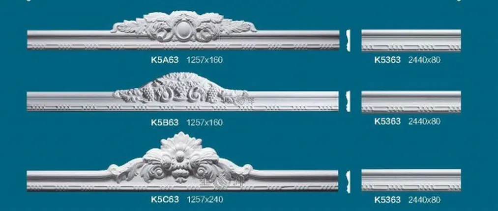 
gypsum niches and fireplace frame 