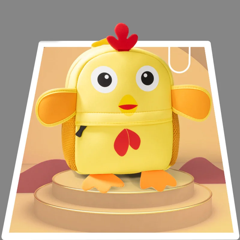 Оптовая продажа, миниатюрные милые школьные ранцы с 3D принтом, детский рюкзак с животным рисунком, неопреновый школьный рюкзак для малышей и детского сада с мультипликационным рисунком