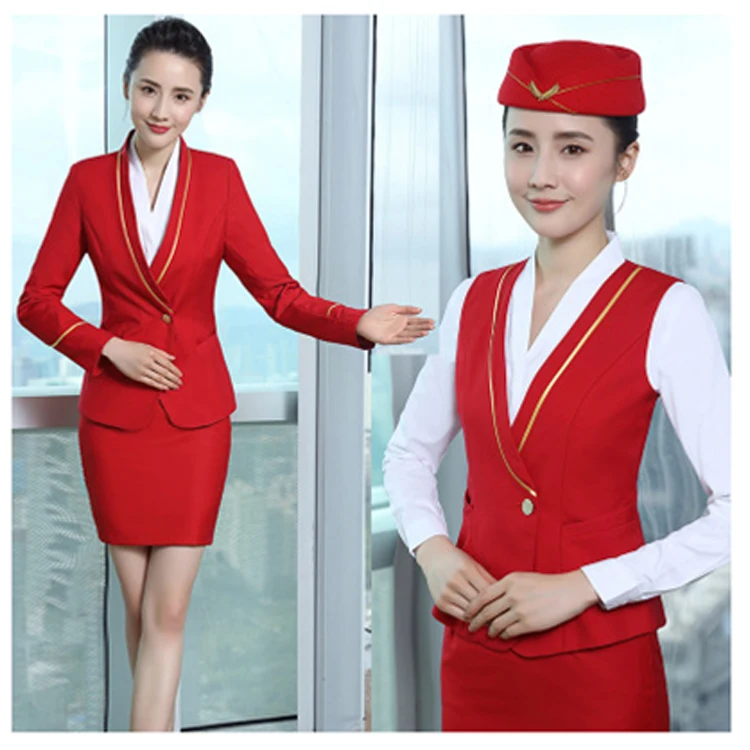New design for Airline stewardess uniform with airport hostess uniform