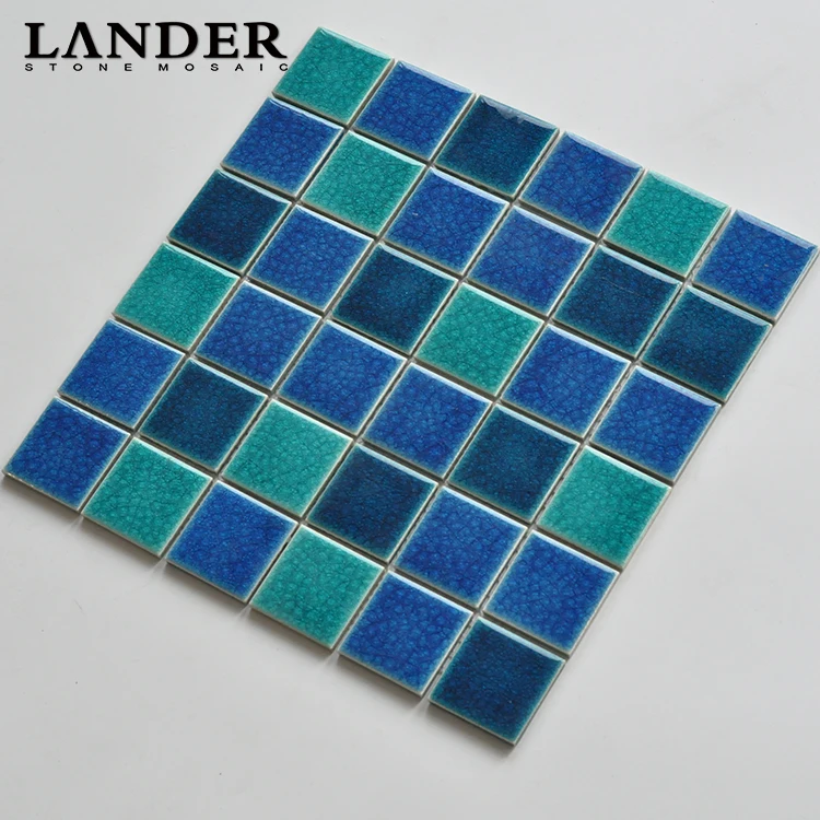 blue color ceramic porcelain mosaic tile for swimming pool