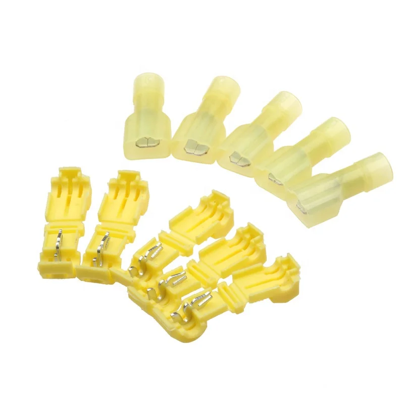 Urlwall 30Pcs Scotch Lock Quick Splice Terminals Red Blue Yellow Combo 22-10 AWG T-Tap/Male Insulated Wire Connectors