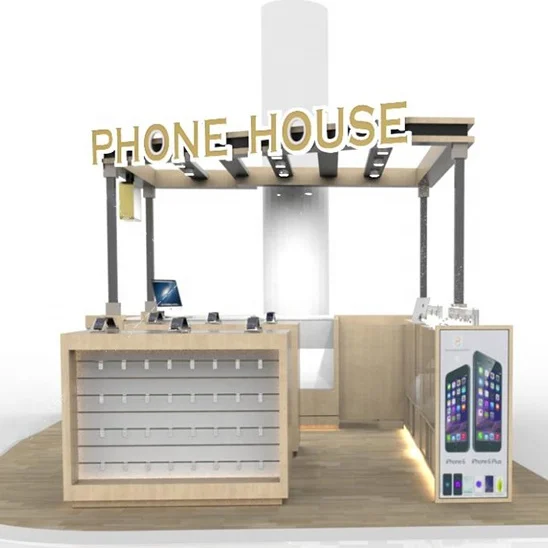 
Cell Phone Showroom 3D Design Cell Phone Accessory Kiosk Display Fixture Mobile Phone Store Shop Interior Design 