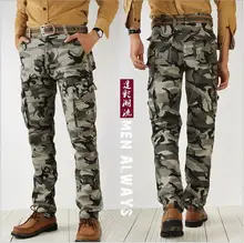 Man Casual Cotton Long Military Pants Male Men Work Cargo Overalls Loose Camouflage Pants Leisure Straight Trousers
