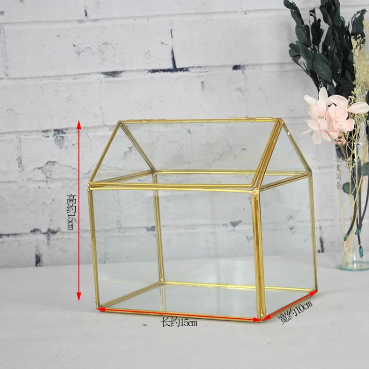 Handmade Polishing clear unique glass vases Glass terrarium with Lid