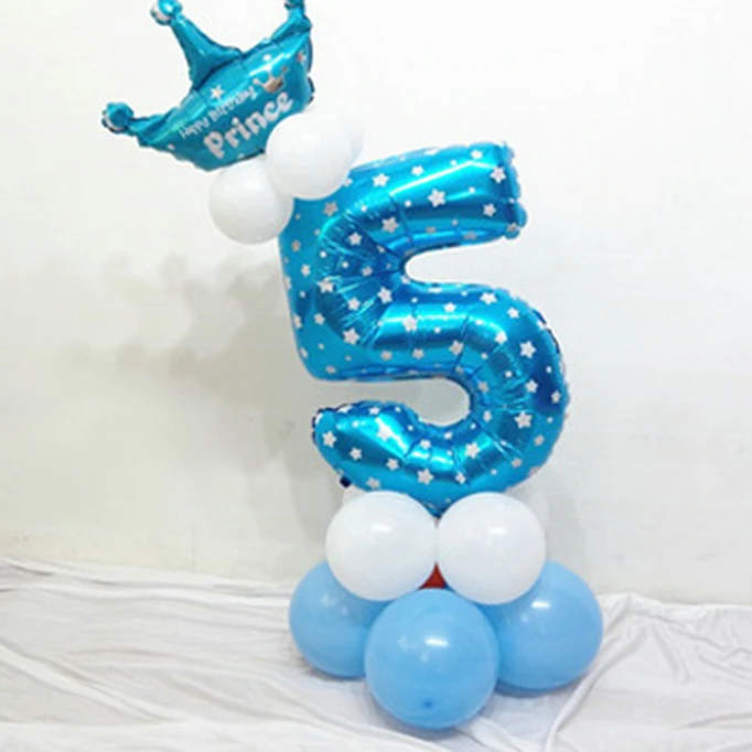 Фольгированный воздушный шар в форме цифры, украшение для дня рождения