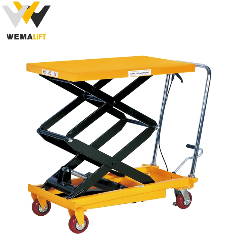 WEMALIFT 350KG 800KG Double Scissor Manual Hydraulic Table Lift