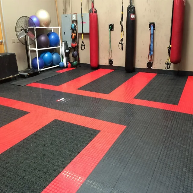 Rubber PVC flooring heavy interlocking floor tile for garage