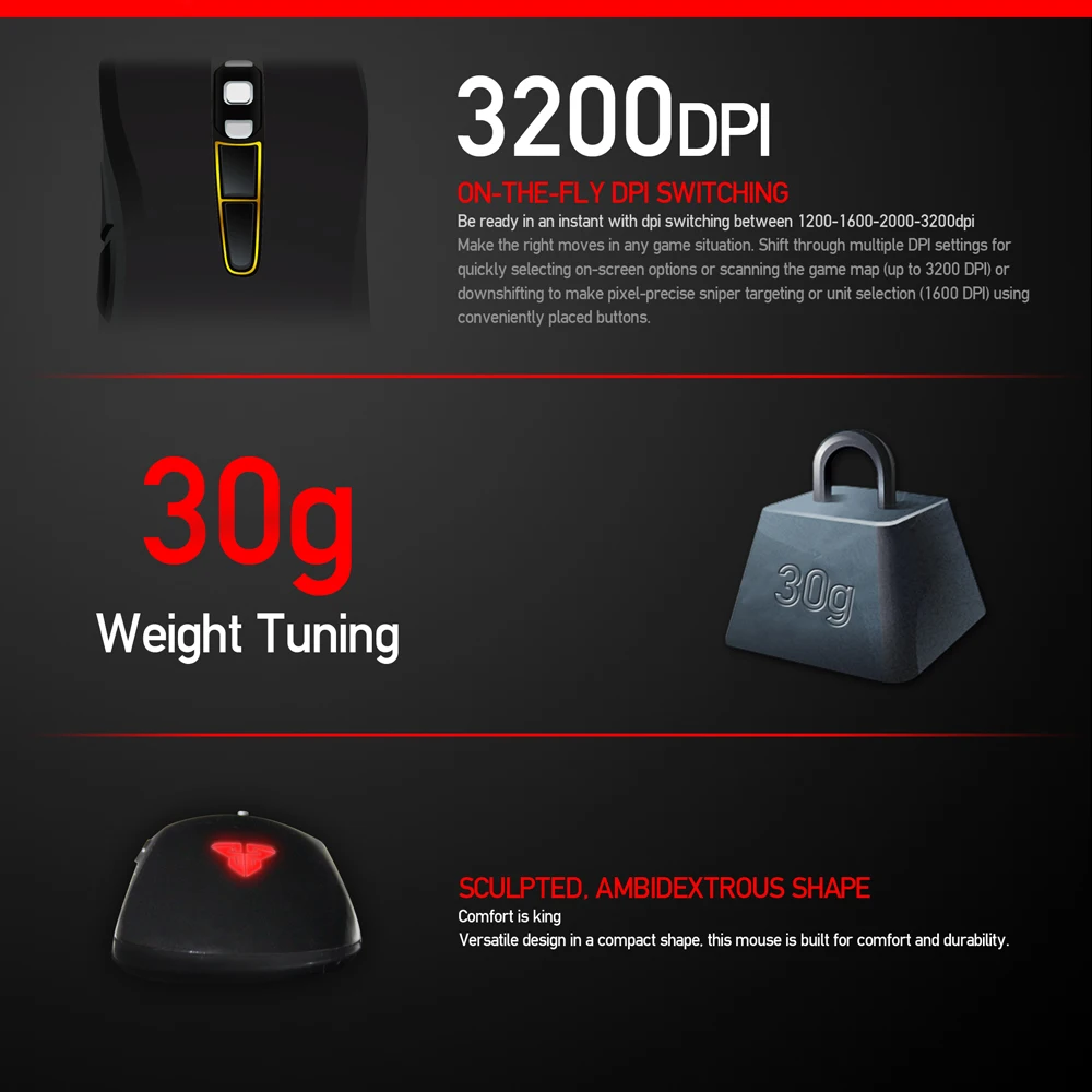 Fantech X2 Macro Gaming Mouse with 7 Programmable Button and Adjustable up to 3200DPI mouse gamer