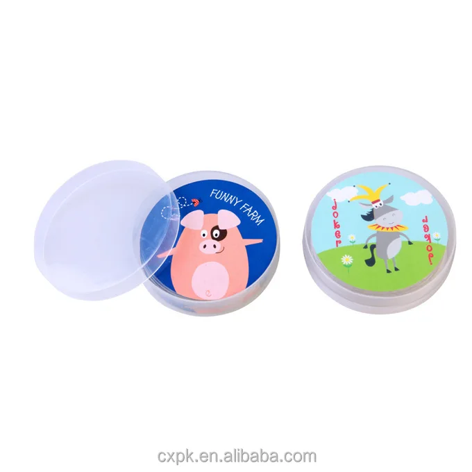 
factory supply children mini playing cards, small cards for kids, special round shape 