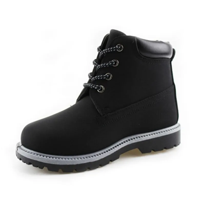 
Kids Lace-Up Ankle Boots Boy Girl Waterproof Outdoor Workboots 