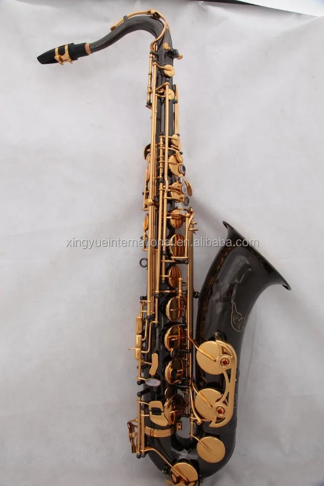 black tenor sax gold lacquer keys