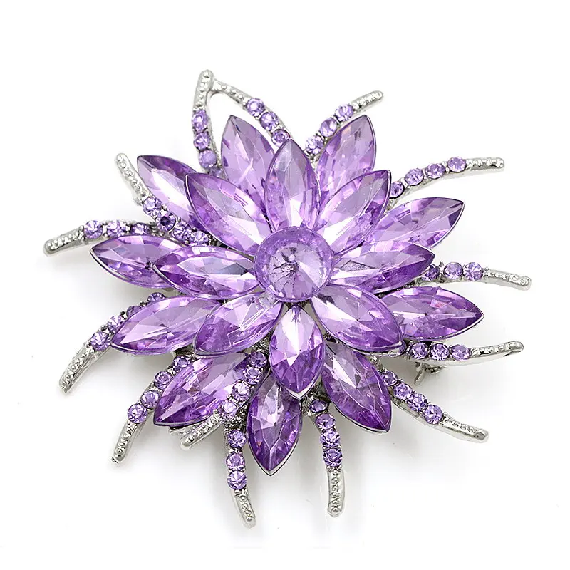Beautiful Assorted Colors Flower Brooch Crystal Daisy Brooches Pins For Women