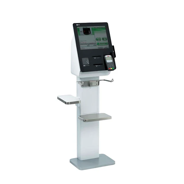 Supermarket touchscreen Self-service Checkout kiosk with barcode scanner and POS
